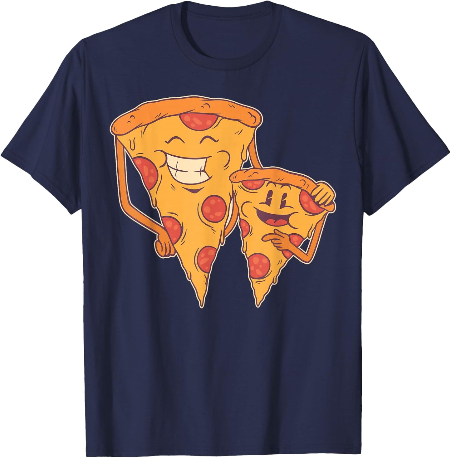 Pizza Family Shirts Matching Dad Son Pizza Slice Fathers Day T-Shirt - T-Shirt | Navy