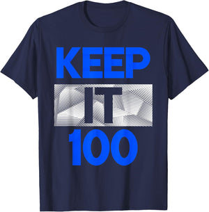 Blue Keep It 100 Royal Blue Graphic T-Shirt - T-Shirt | Navy