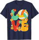 Volleyball Love Shirt Groovy Flower Volleyball Lover Girls T-Shirt - T-Shirt | Navy