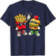 Hamburger Fries High Five | Cool Fun Combo Snacks Funny T-Shirt - T-Shirt | Navy