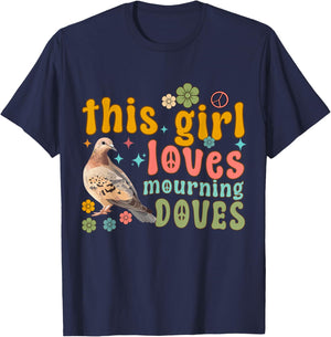 Mourning Dove Bird Lover Women Daughter Girl Turtle Dove T-Shirt - T-Shirt | Navy