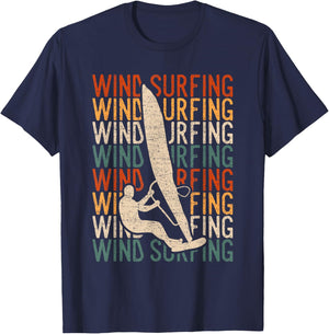 Wind Surfing Retro Vintage Surf Kitesurfing Windsurfing T-Shirt - T-Shirt | Navy