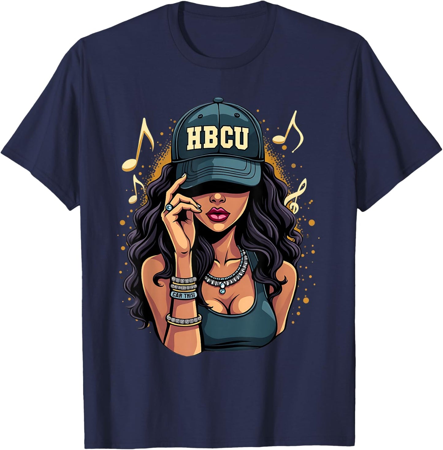 Beautiful Black Women HBCU black history month T-Shirt - T-Shirt | Navy