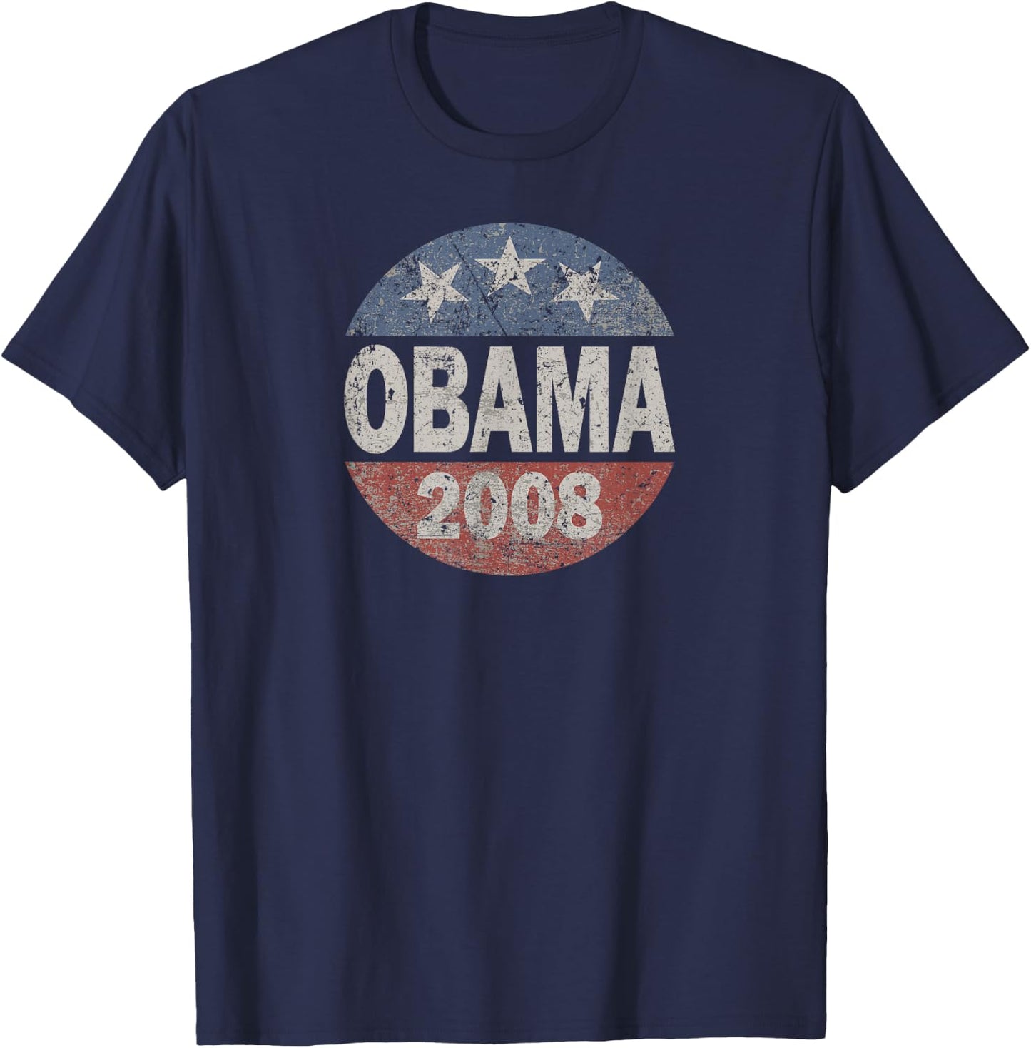Vintage President Barack Obama 2008 Campaign T-Shirt - T-Shirt | Navy
