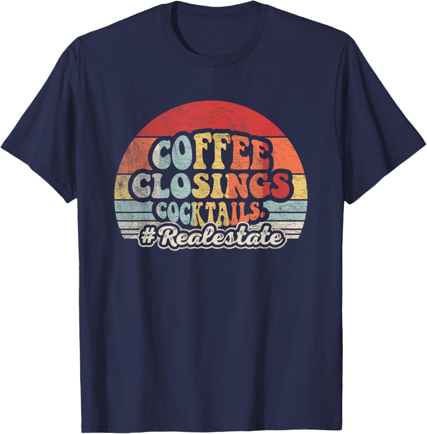Retro Gift Real Estate Agent Real Estate Broker Realtor T-Shirt - T-Shirt | Navy