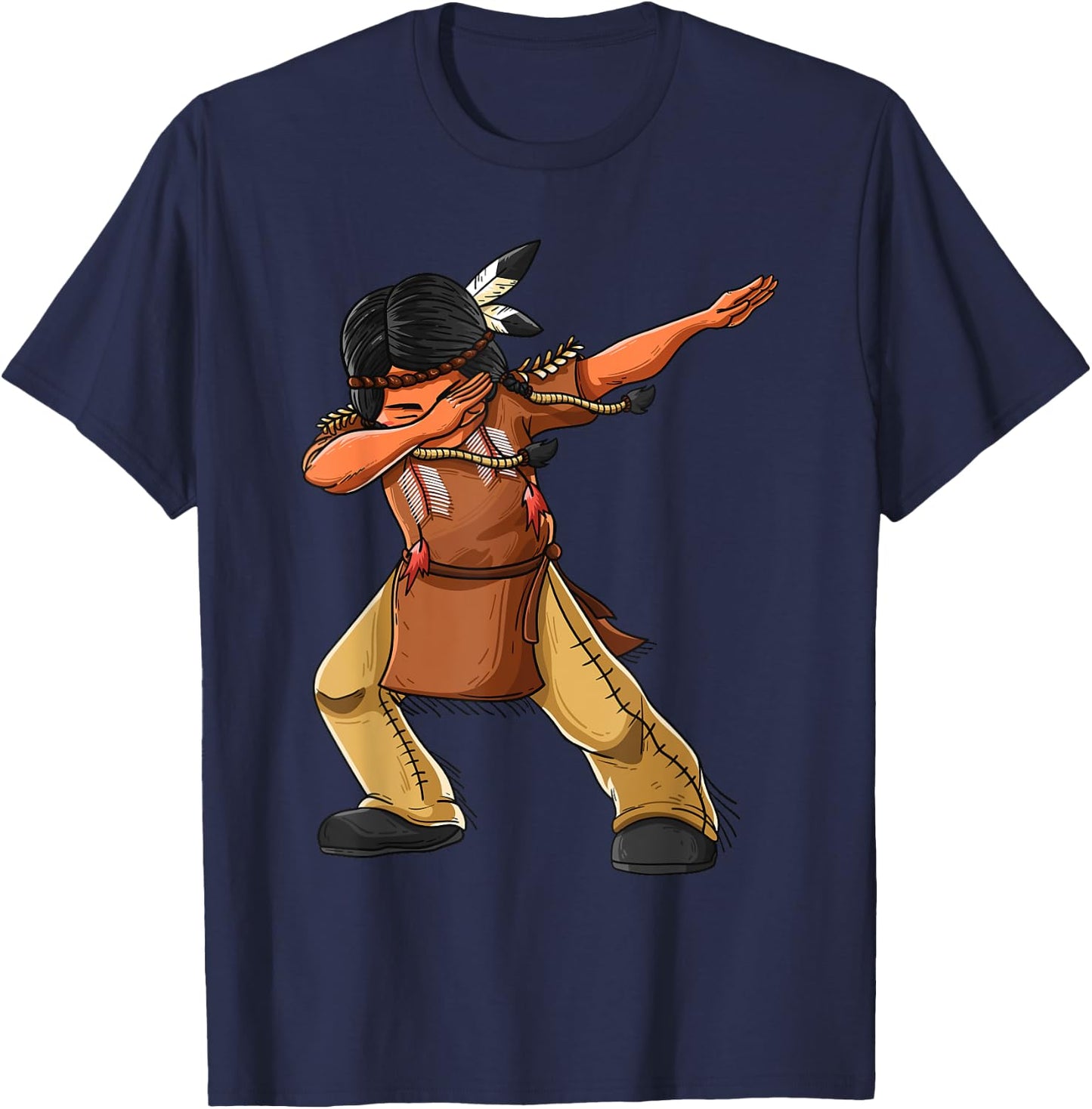 Dabbing Indian Funny Cute Native American Dance Dab Gift T-Shirt - T-Shirt | Navy