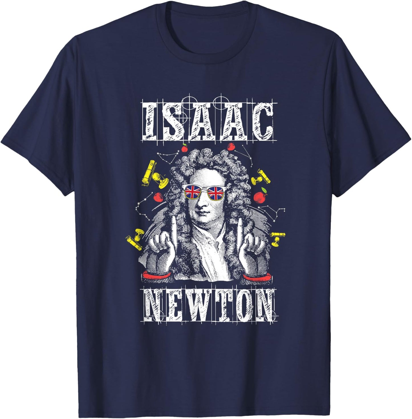 Isaac Newton Funny Physicist Physics Lover T Shirt T-Shirt - T-Shirt | Navy