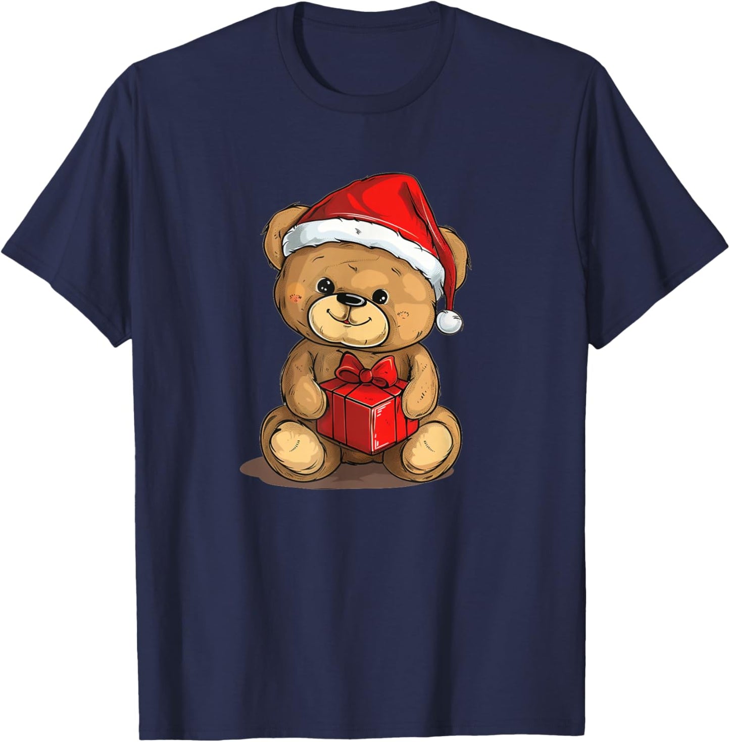 Cute Christmas Teddy Bear Costume for Festive Season T-Shirt - T-Shirt | Navy