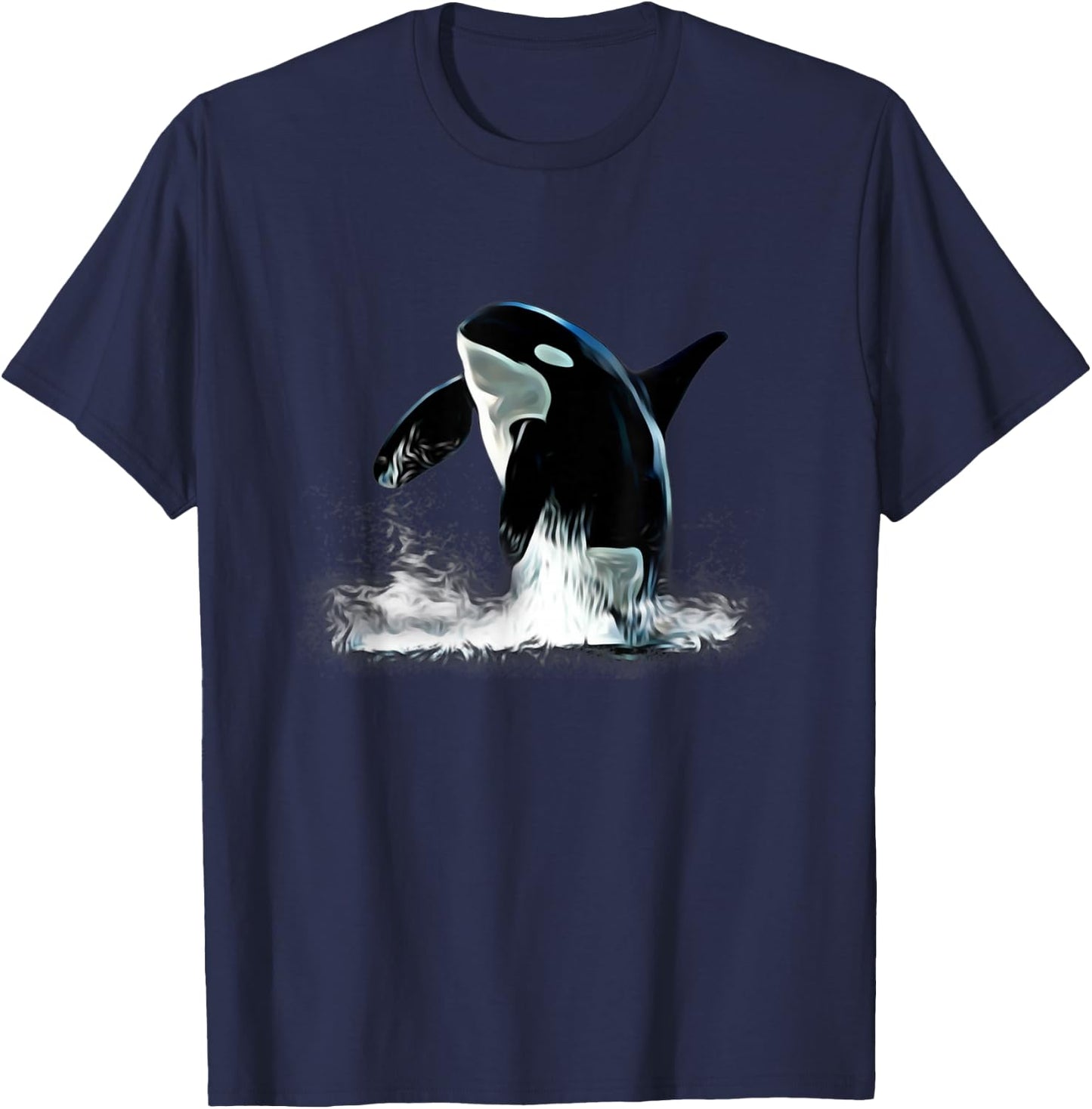 Orca Motif Whale Predator Animals Design T-Shirt - T-Shirt | Navy