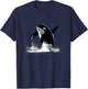 Orca Motif Whale Predator Animals Design T-Shirt - T-Shirt | Navy
