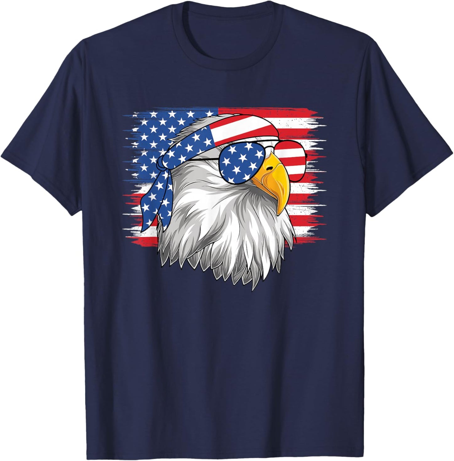 Funny 4th Of July American Flag Patriotic Eagle USA Men Boys T-Shirt - T-Shirt | Navy
