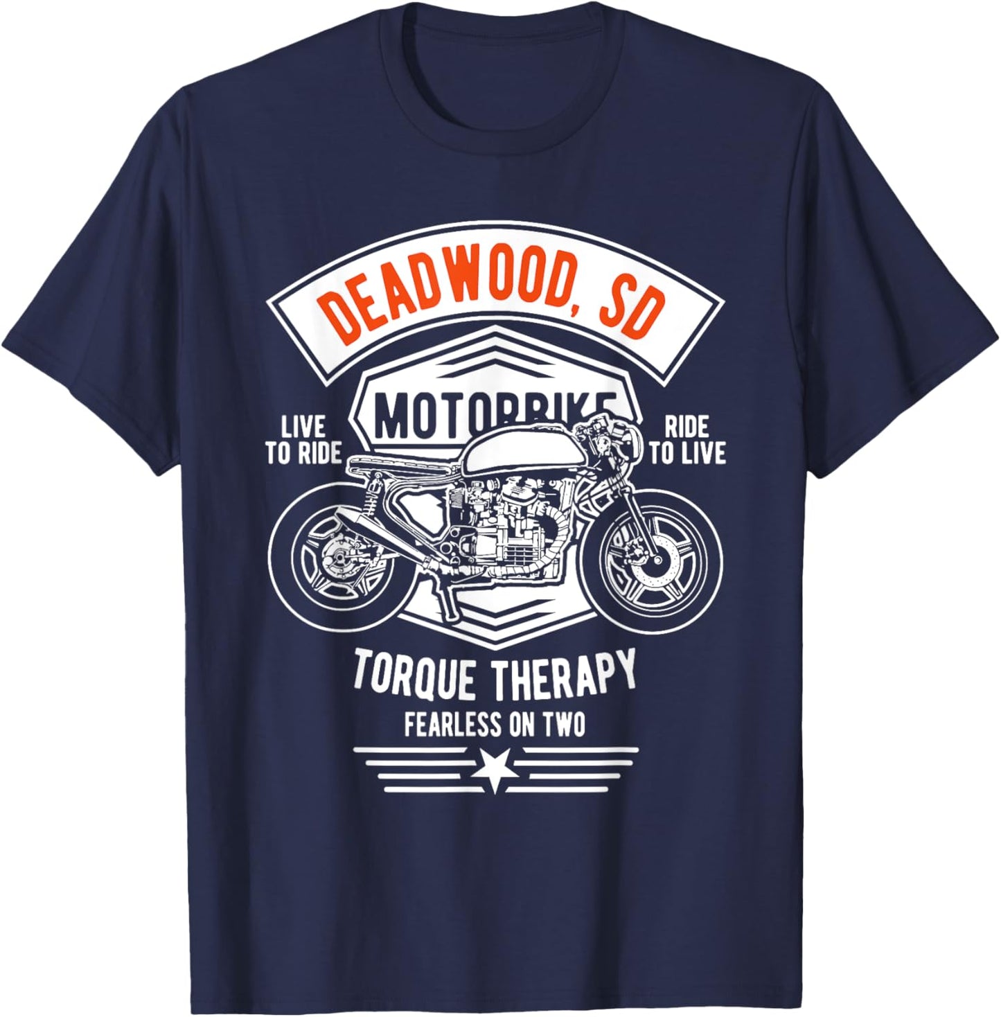 Deadwood South Dakota USA Motorcycle Design Souvenir T-Shirt - T-Shirt | Navy