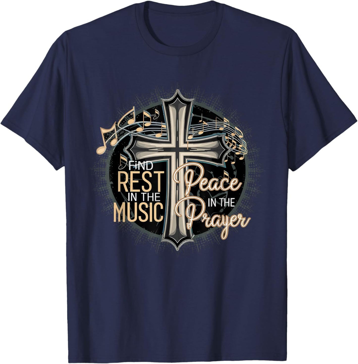 Prayer Songs Jesus Christ Religious Music Praise God T-Shirt - T-Shirt | Navy