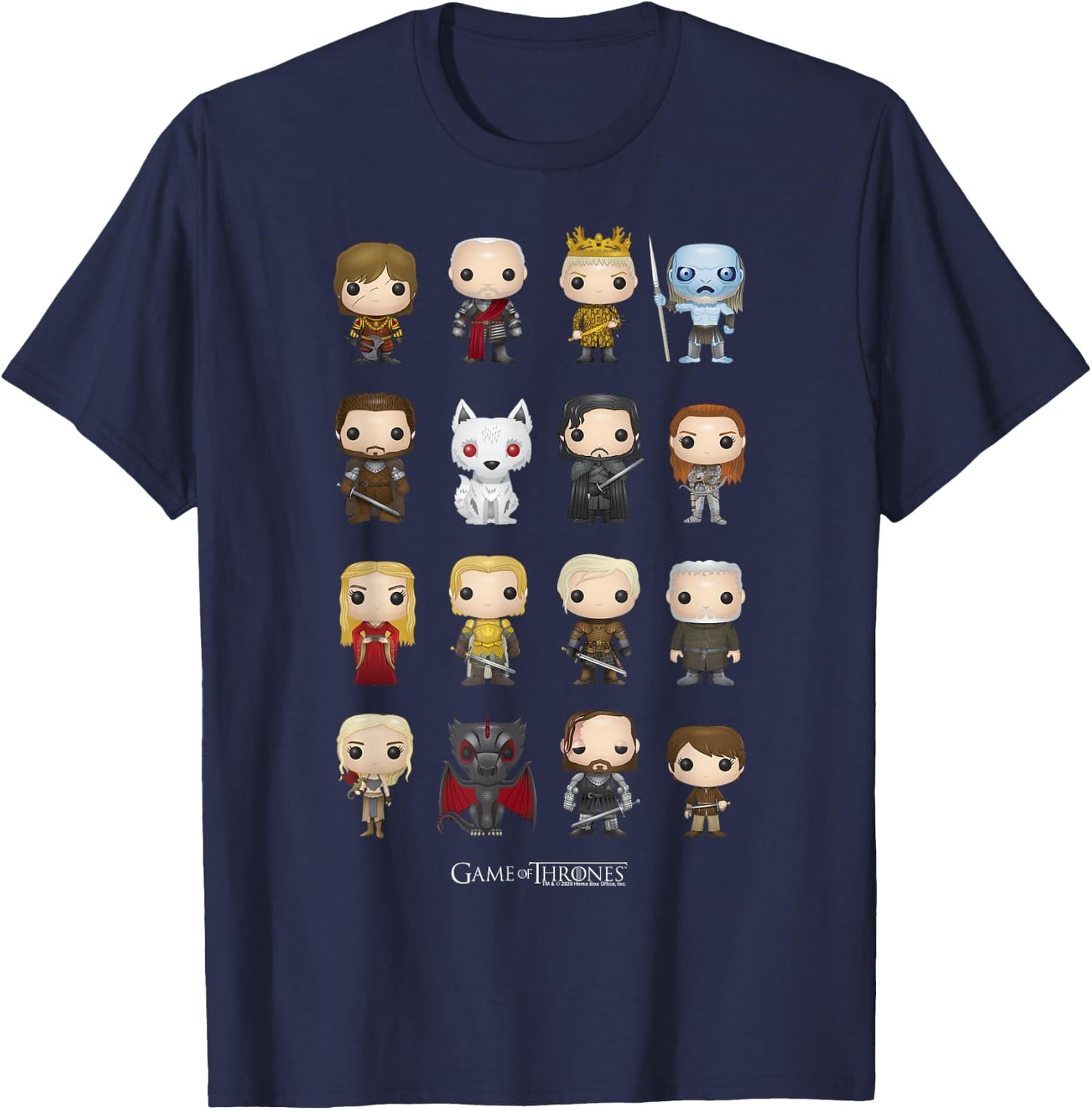 Game of Thrones Group Shot Pop Art Figures Small T-Shirt - T-Shirt | Navy