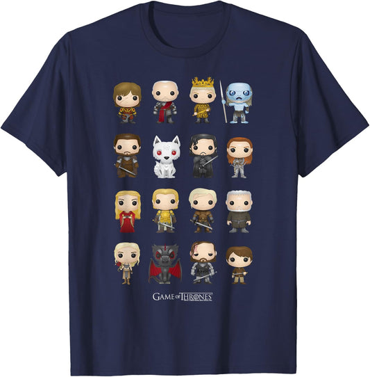 Game of Thrones Group Shot Pop Art Figures Small T-Shirt - T-Shirt | Navy