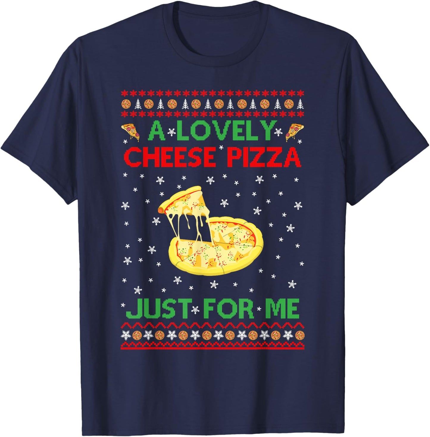 A Lovely Cheese Pizza Shirt Alone Funny Kevin X-Mas Home T-Shirt - T-Shirt | Navy