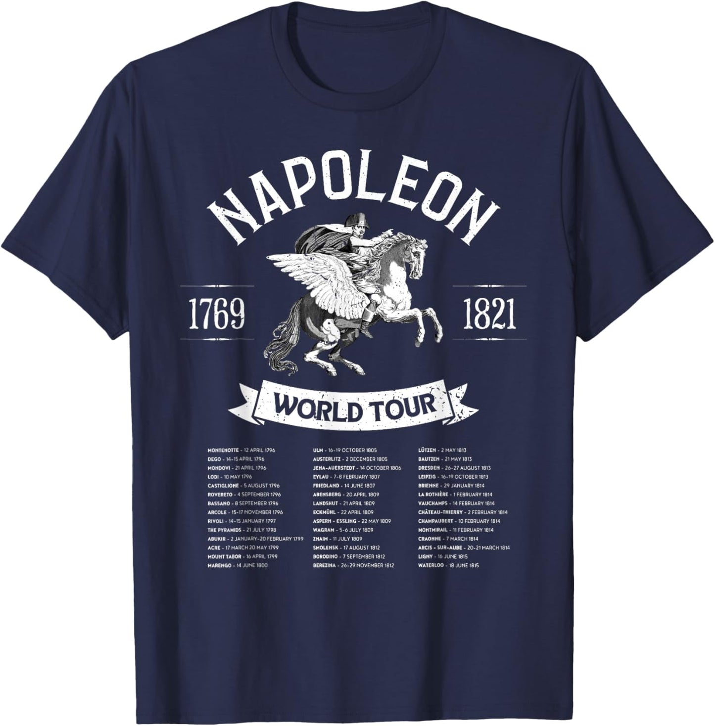Napoleon Bonaparte World Tour - Military History Souvenir T-Shirt - T-Shirt | Navy