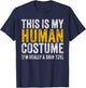 THIS IS MY HUMAN COSTUME I'M REALLY A SHIH TZU Dog Halloween T-Shirt - T-Shirt | Navy