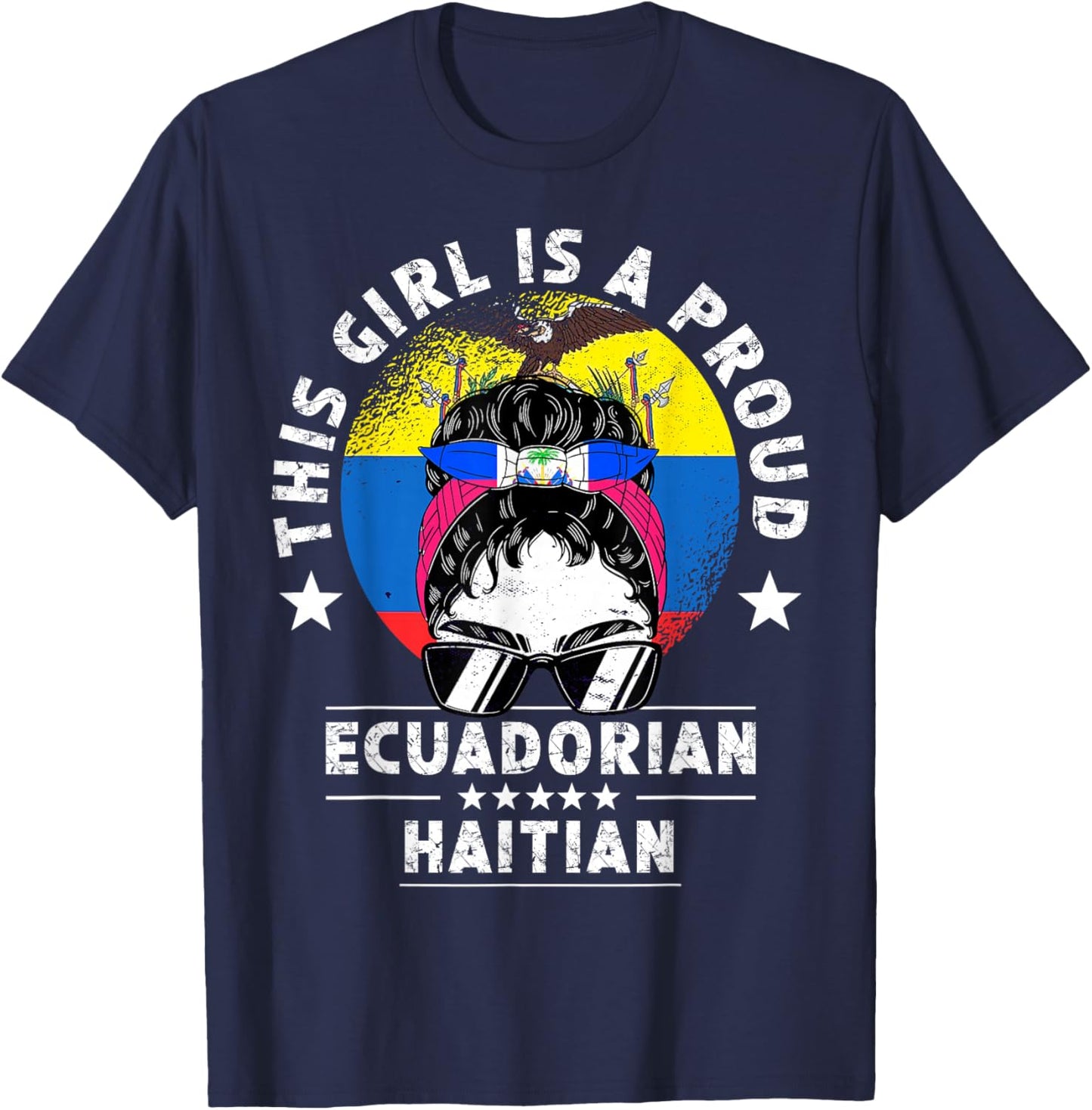 Dominican Republic Flag Venezuela Grown Women Girl Pride T-Shirt - T-Shirt | Navy