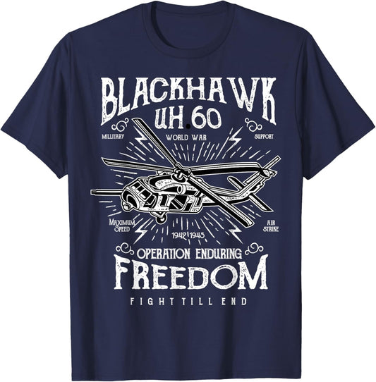 UH-60 Blackhawk Helicopter Vintage Design T-Shirt - T-Shirt | Navy
