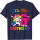 6 Years Old Unicorn It's My 6th Birthday Girl Party T-Shirt - T-Shirt | Navy