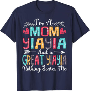 I'm A Mom YiaYia And Great YiaYia Mother's Day 2025 T-Shirt - T-Shirt | Navy