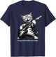 Cat Playing Electric Guitar Angry Music Makes Me Happy Women Girls Kids T-Shirt - T-Shirt | Navy