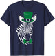 Green Zebra shamrock on St Patricks Day Zebra T-Shirt - T-Shirt | Navy