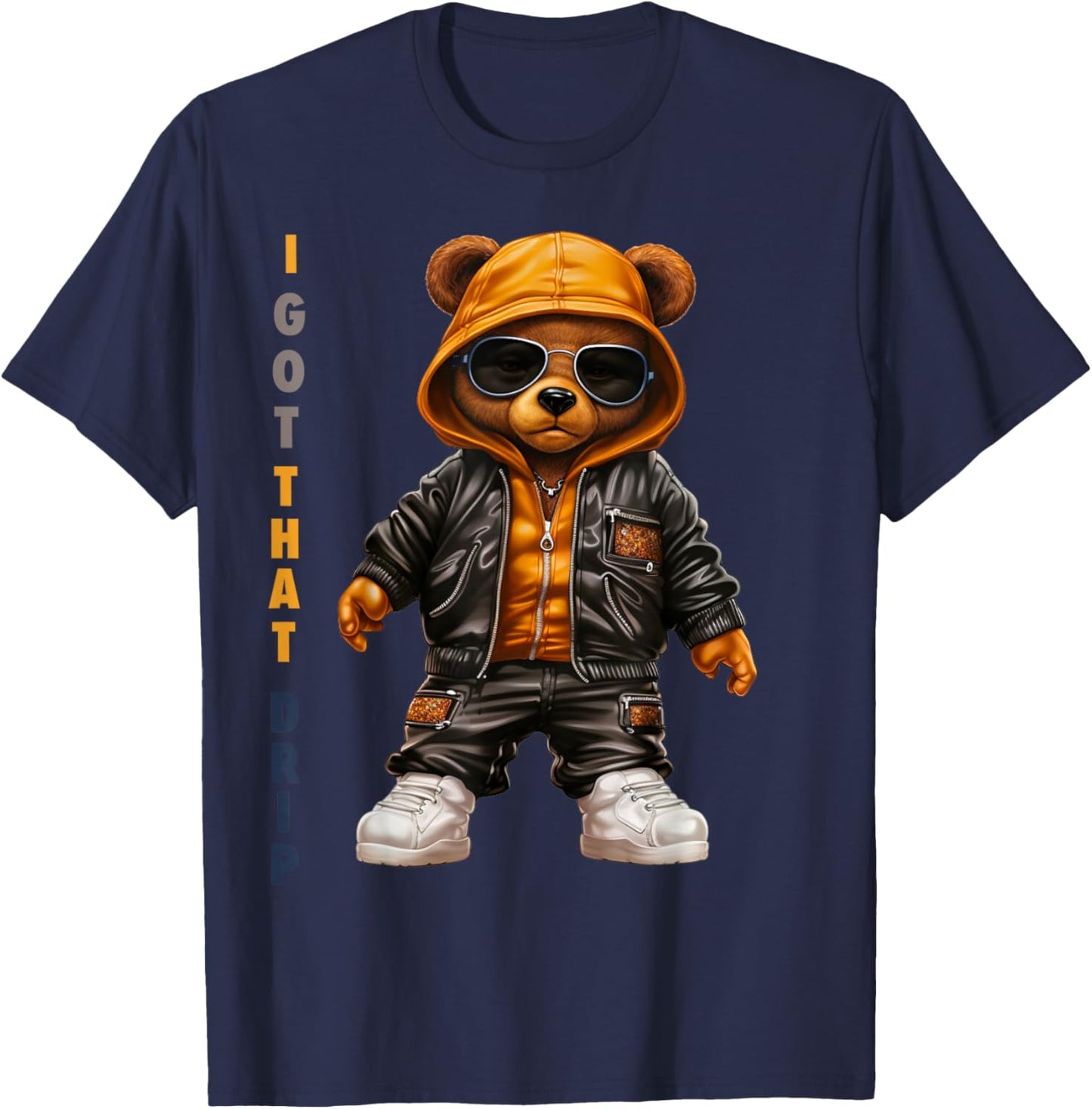 Brimis Feel the Drip Stylish I Got That Drip , Small, Black T-Shirt - T-Shirt | Navy