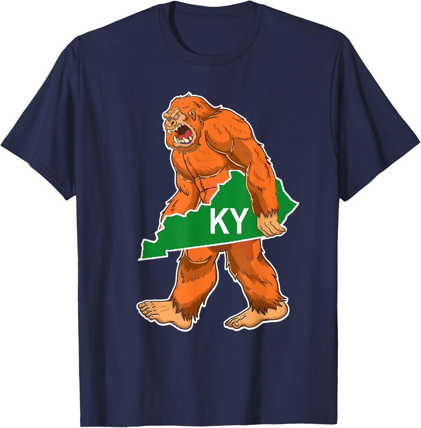 Bigfoot Kentucky Sasquatch State T-Shirt - T-Shirt | Navy