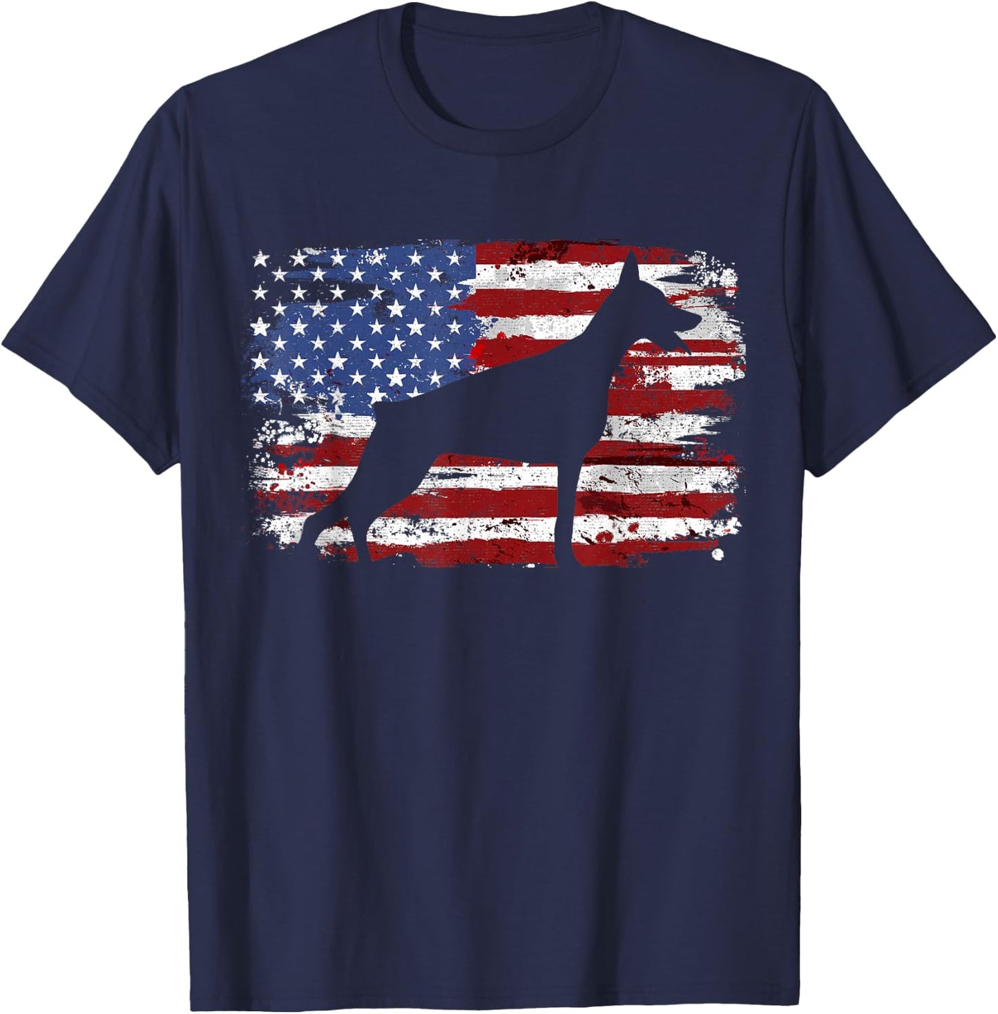 Vintage Doberman Flag T-Shirt - T-Shirt | Navy