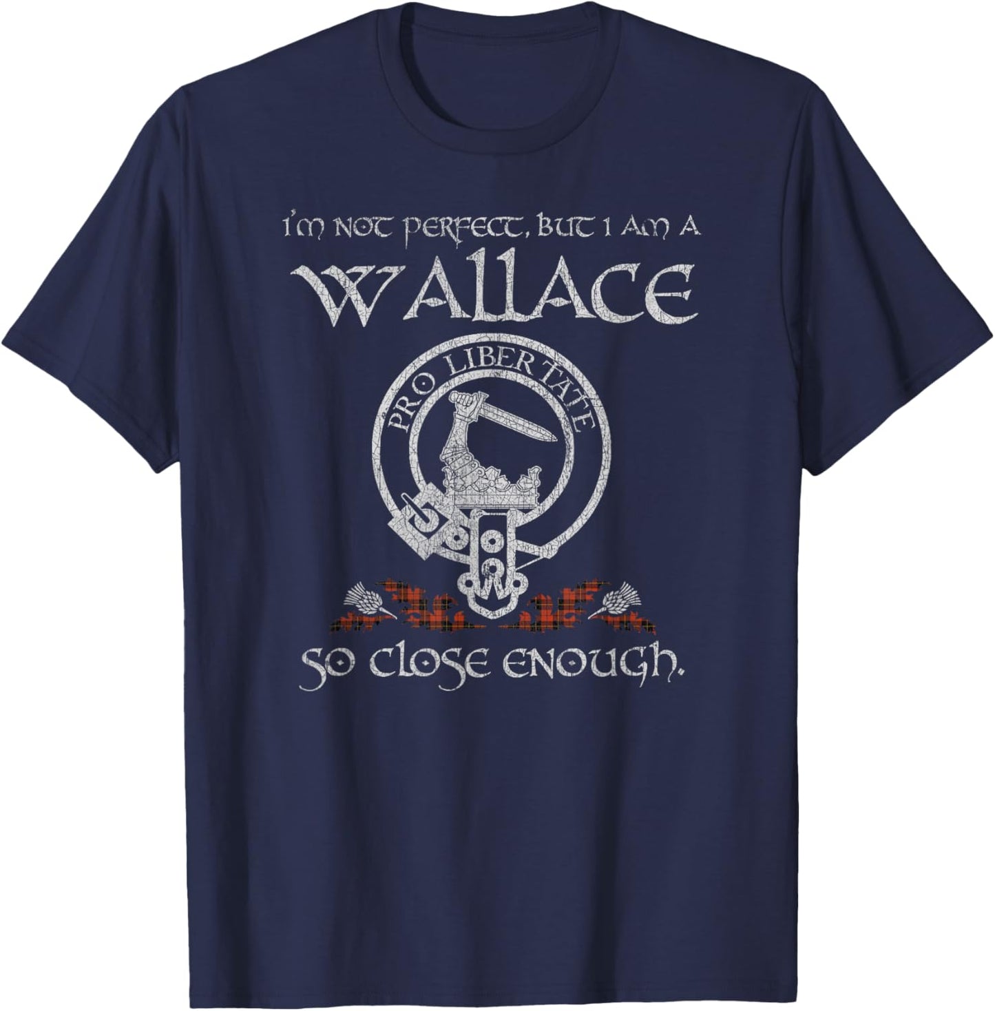 Wallace Clan Proud Heritage Scottish Last Name Vintage T-Shirt - T-Shirt | Navy