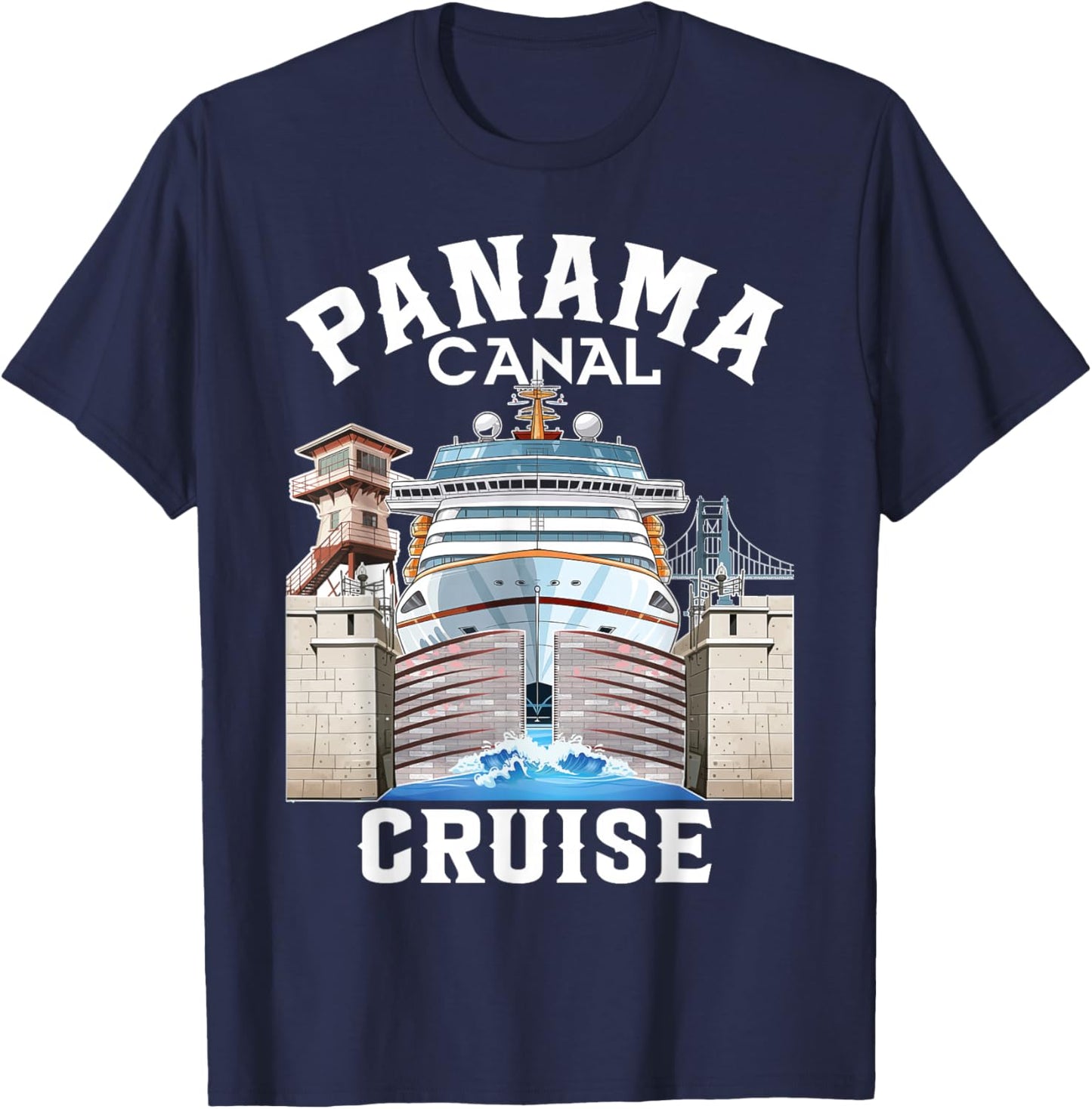 Panama Canal Cruise Transit Souvenir Commemorative Keepsake T-Shirt - T-Shirt | Navy