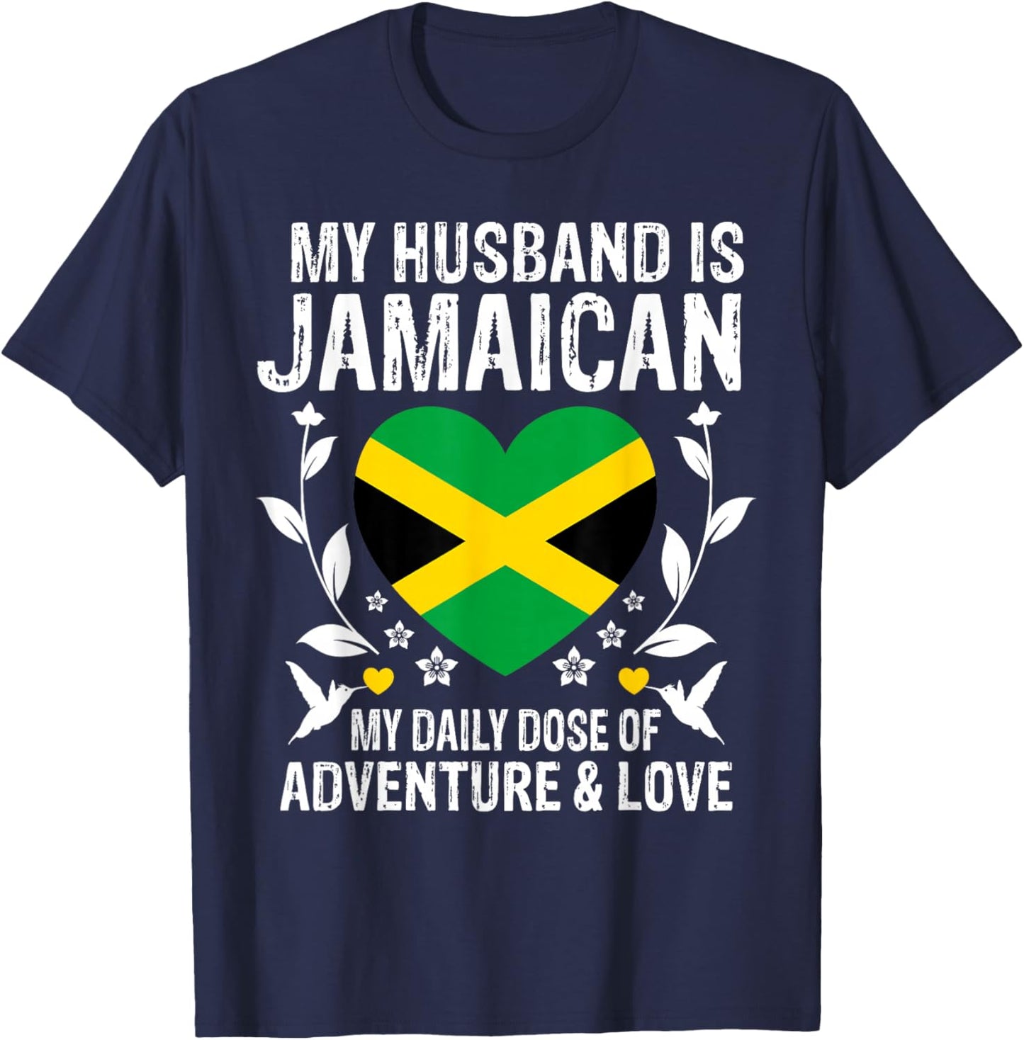 My Husband Is Jamaican Husband Jamaica Flag T-Shirt - T-Shirt | Navy