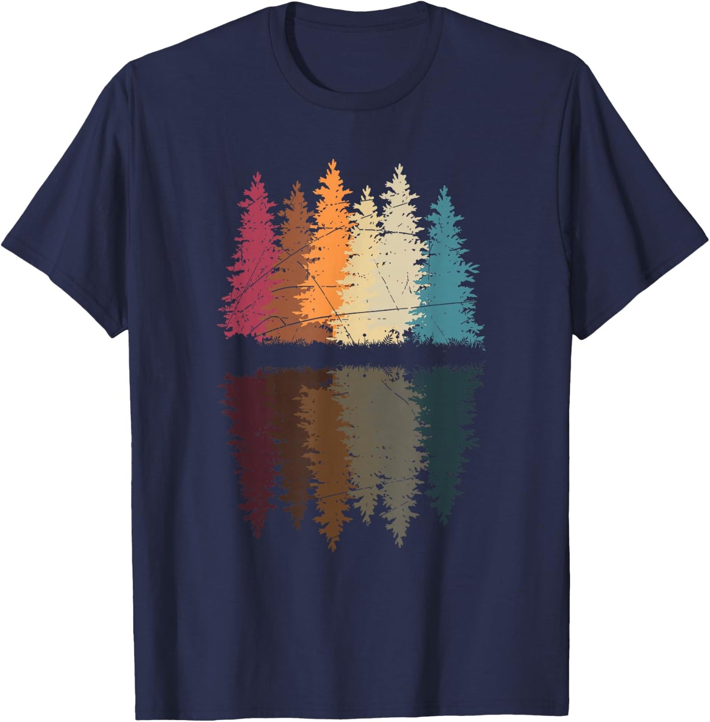 Retro Forest T-Shirt - T-Shirt | Navy