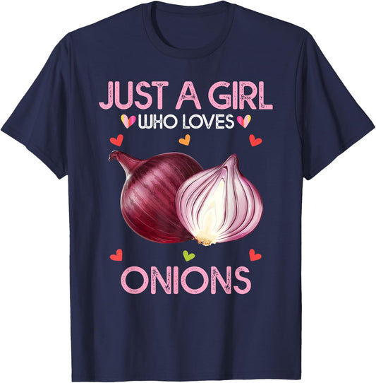Onion Shirt Just A Girl Who Loves Onions T-Shirt - T-Shirt | Navy