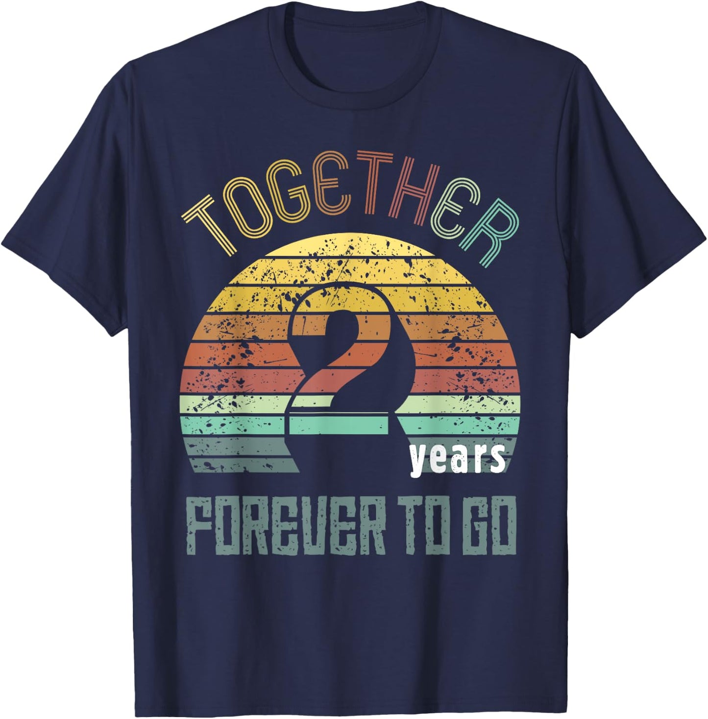2nd Years Wedding Anniversary Gifts For Couples Matching T-Shirt - T-Shirt | Navy