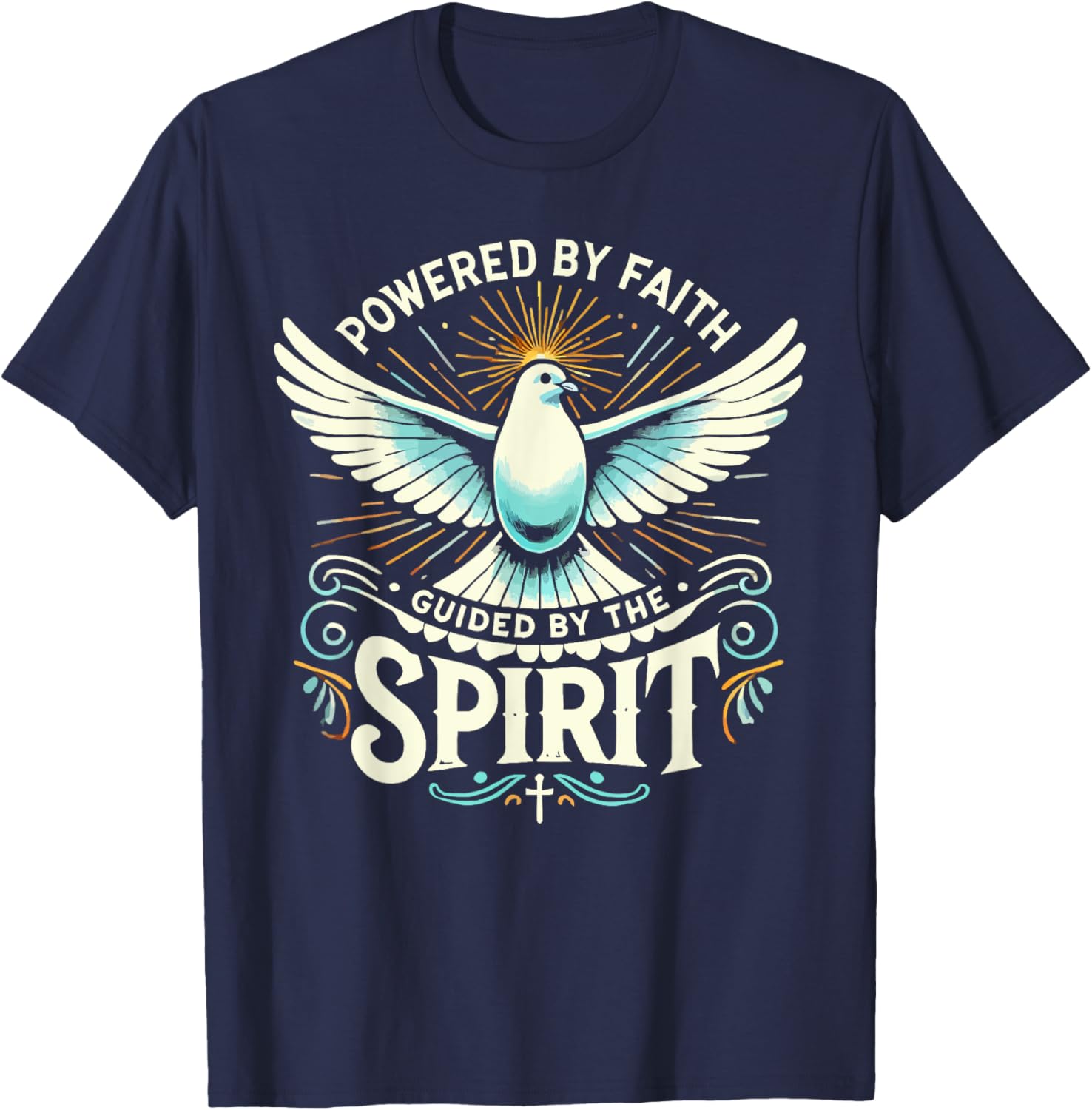 Holy Spirit I Love Jesus Christ Catholic Christian Faith T-Shirt - T-Shirt | Navy