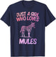 Just A Girl Who Loves Mules Gift Donkey Horse T-Shirt - T-Shirt | Navy