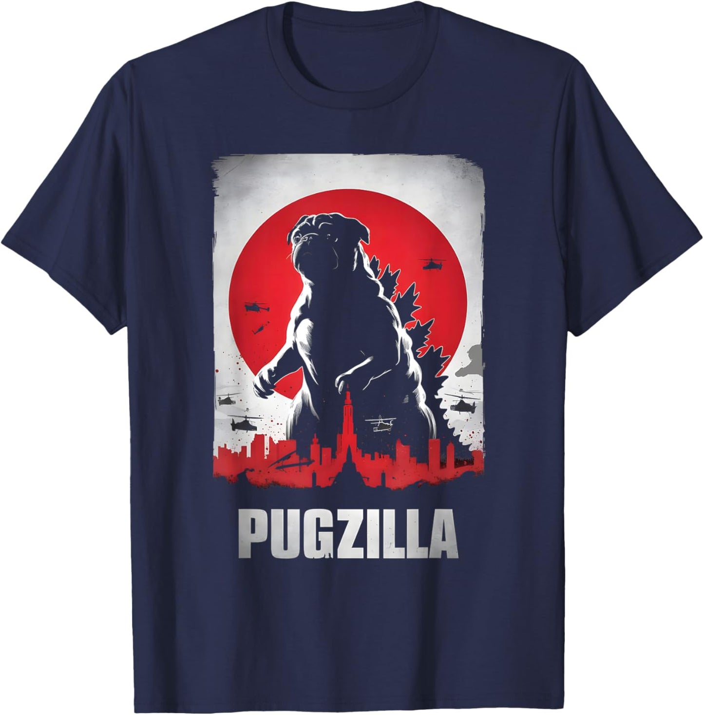 Pugzilla Pug Lover Pug Owner T-Shirt - T-Shirt | Navy