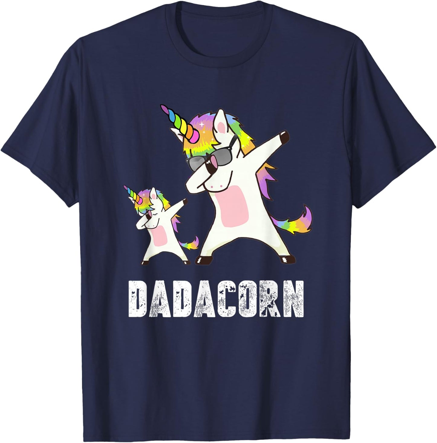 Dadacorn Shirt Unicorn Dad and Baby - Best Father T-Shirt - T-Shirt | Navy