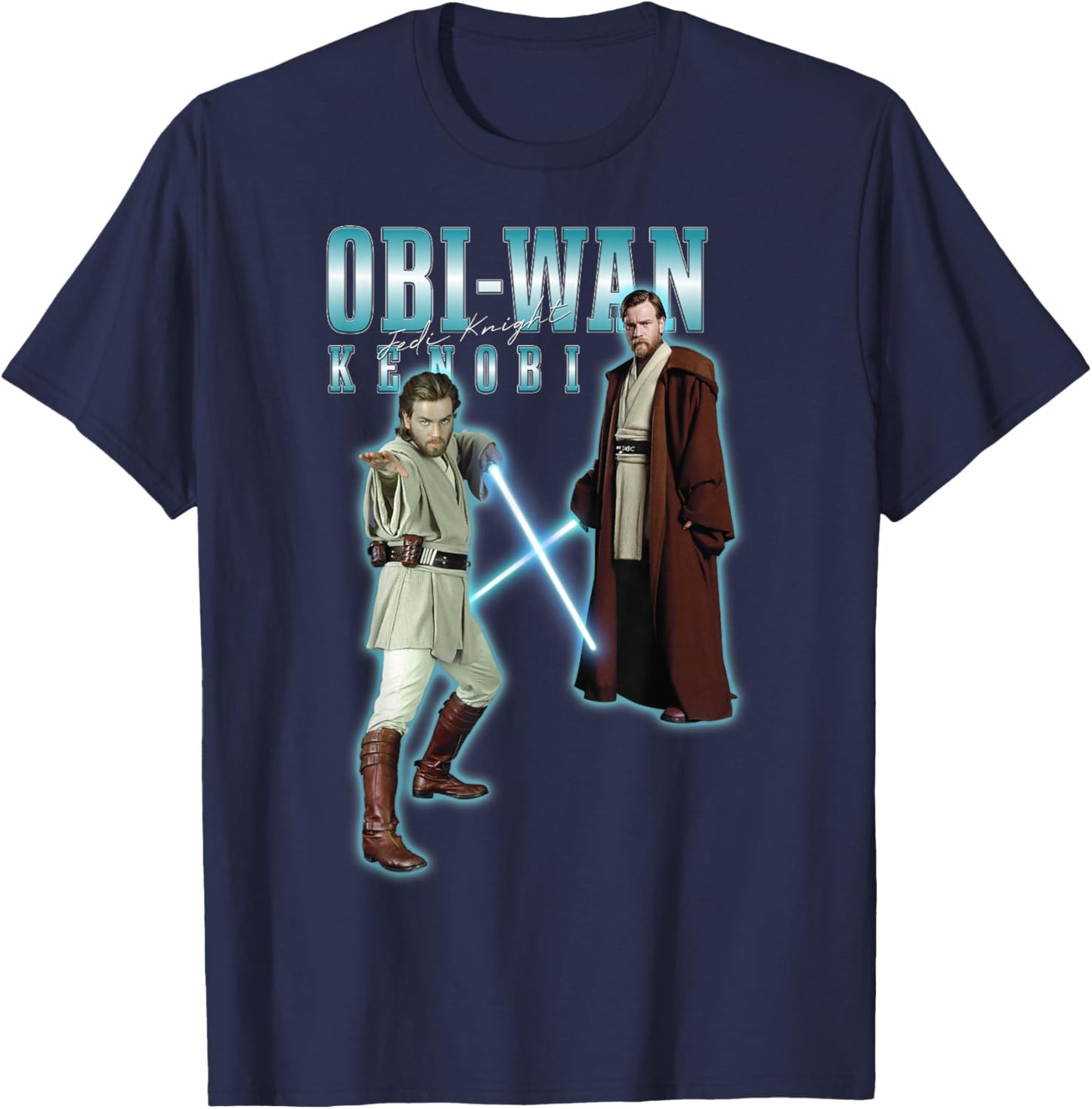 Star Wars Classic Obi-Wan Kenobi Jedi Knight Poster T-Shirt - T-Shirt | Navy