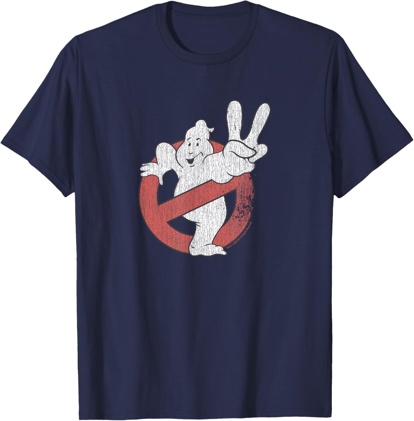 Ghostbusters Distressed Logo Ghostbusters II Retro Movie T-Shirt - T-Shirt | Navy