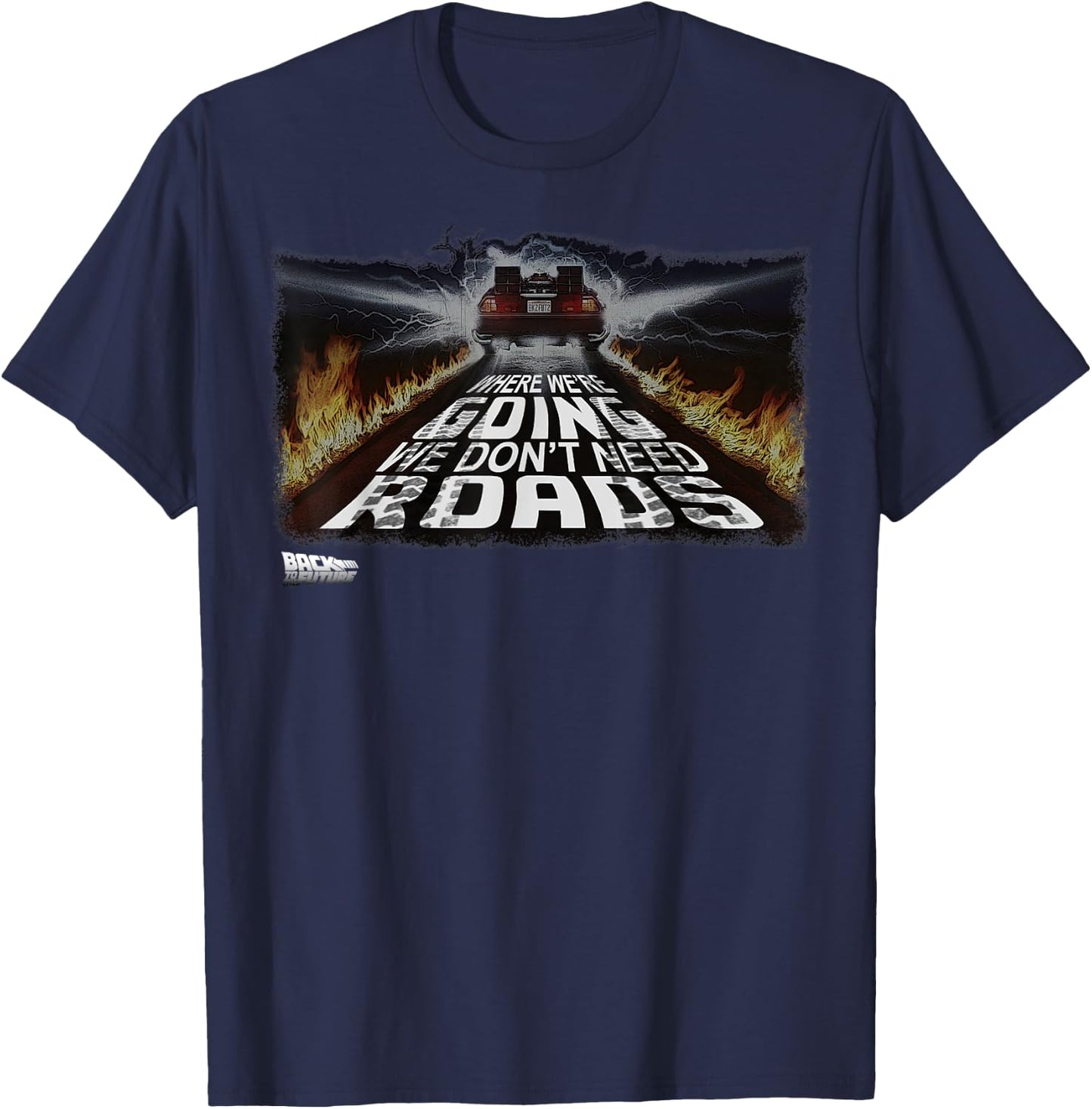 Back to The Future We Don't Need Roads Graphic T-Shirt - T-Shirt | Navy
