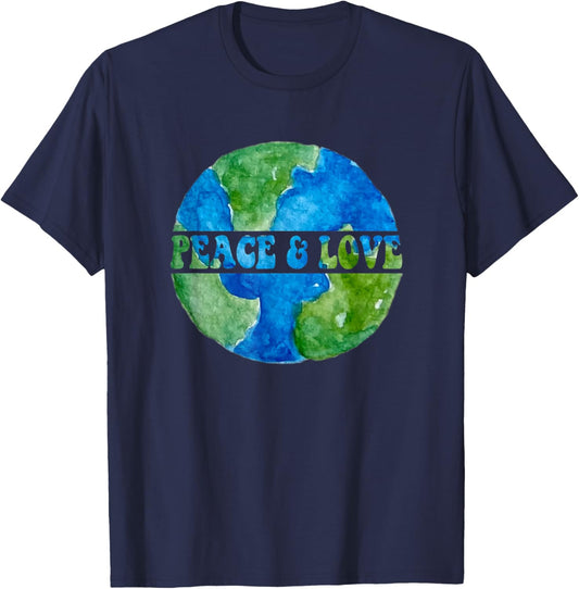 World Peace On Earth Love & Kindness Conscious Humanity T-Shirt - T-Shirt | Navy