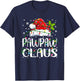 Pawpaw Claus Christmas Santa Hat Matching Family Xmas Lights T-Shirt - T-Shirt | Navy