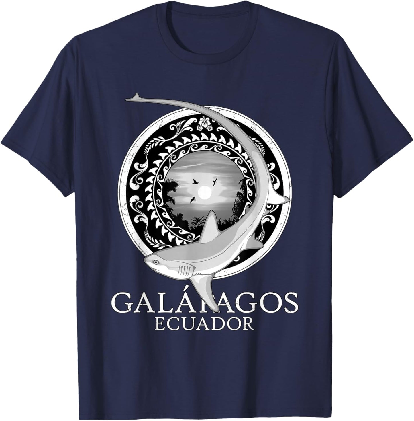 Galapagos Islands Ecuador Thresher Shark T-Shirt - T-Shirt | Navy
