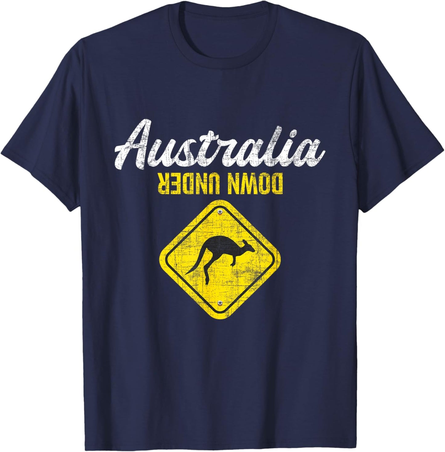Australia Down Under - Kangaroo Marsupial Zoo Animal Lover T-Shirt - T-Shirt | Navy