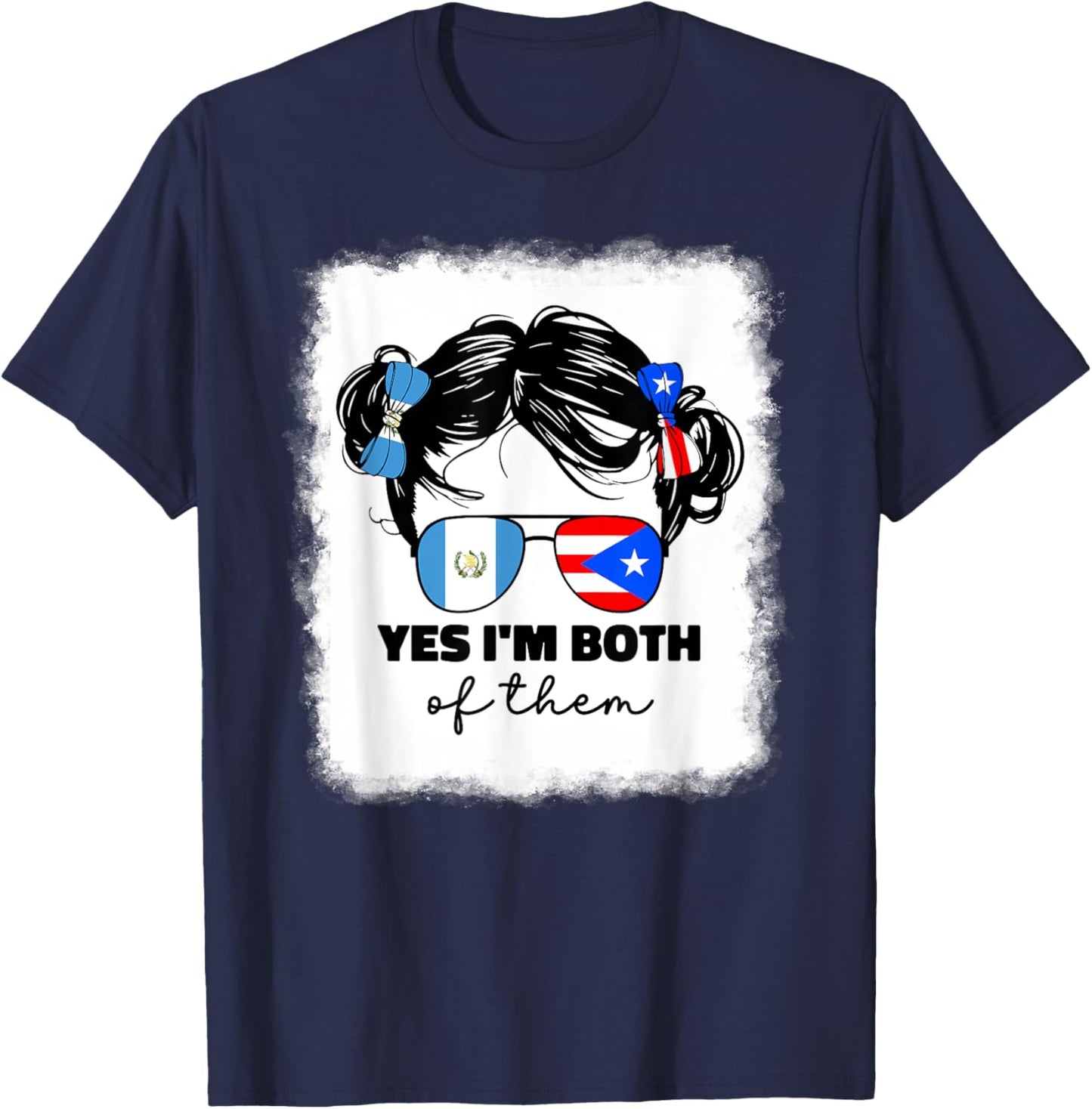 Guatemalan And Puerto Rican Rico Guatemala Flag Kids Girls T-Shirt - T-Shirt | Navy