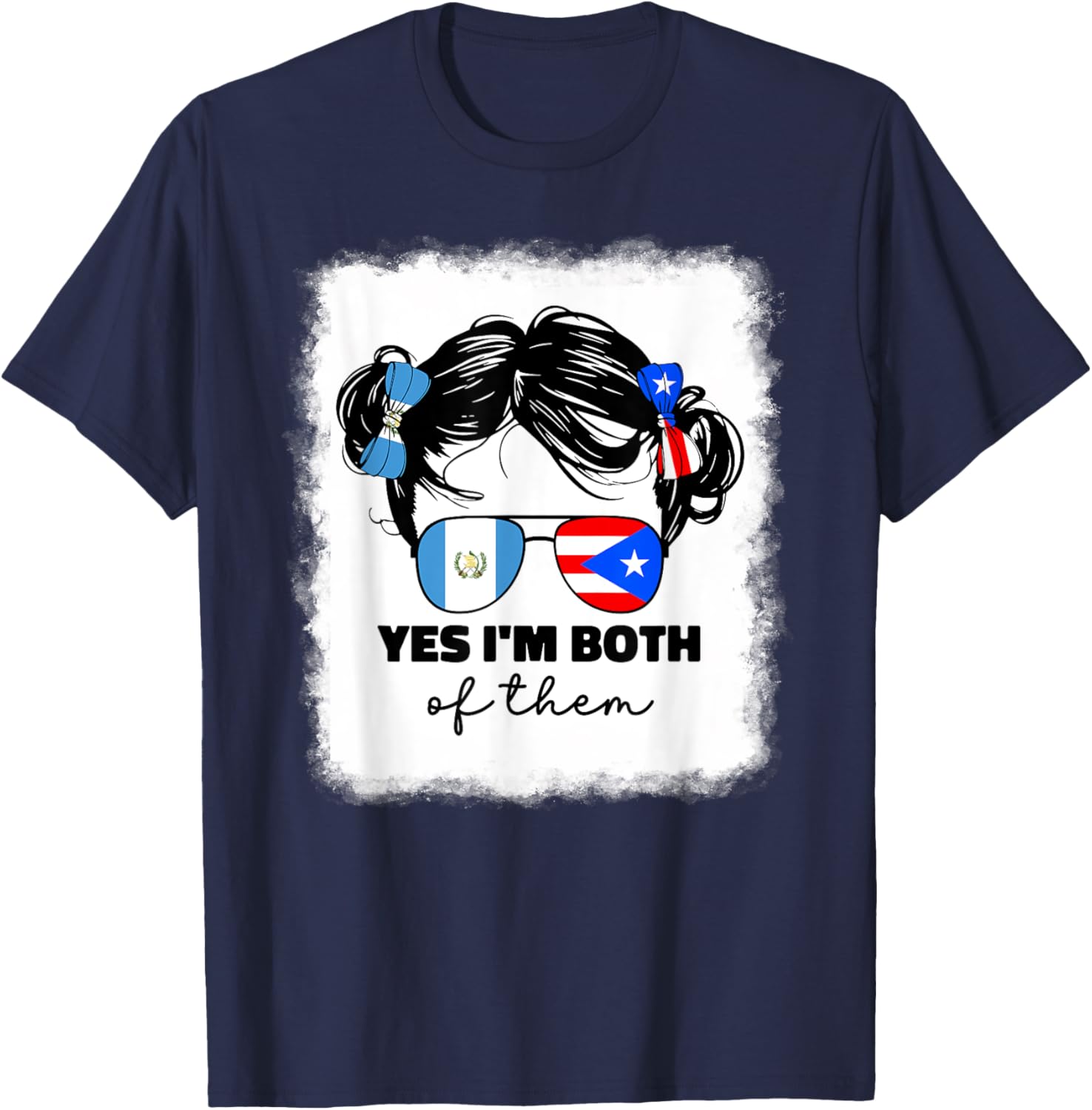 Guatemalan And Puerto Rican Rico Guatemala Flag Kids Girls T-Shirt - T-Shirt | Navy
